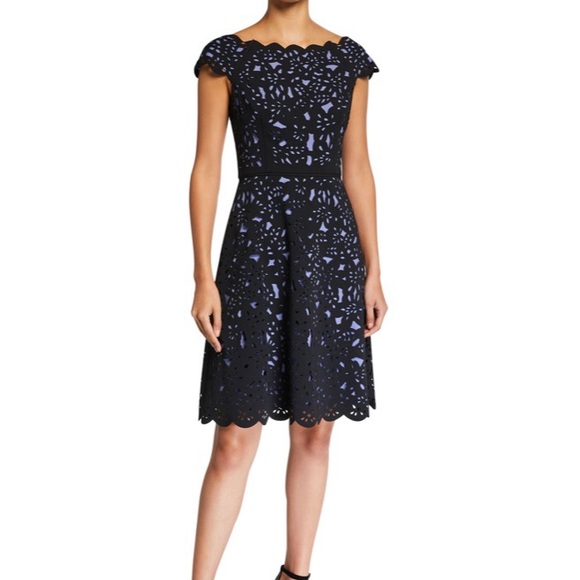 Nue by Shani blue/purple and black laser cut dress - Picture 3 of 16